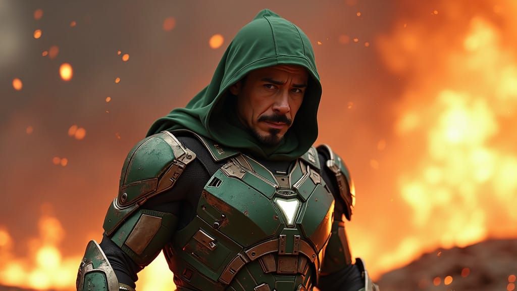 Cybernetic Superhero Engages Fierce Battle with Injured Blac...