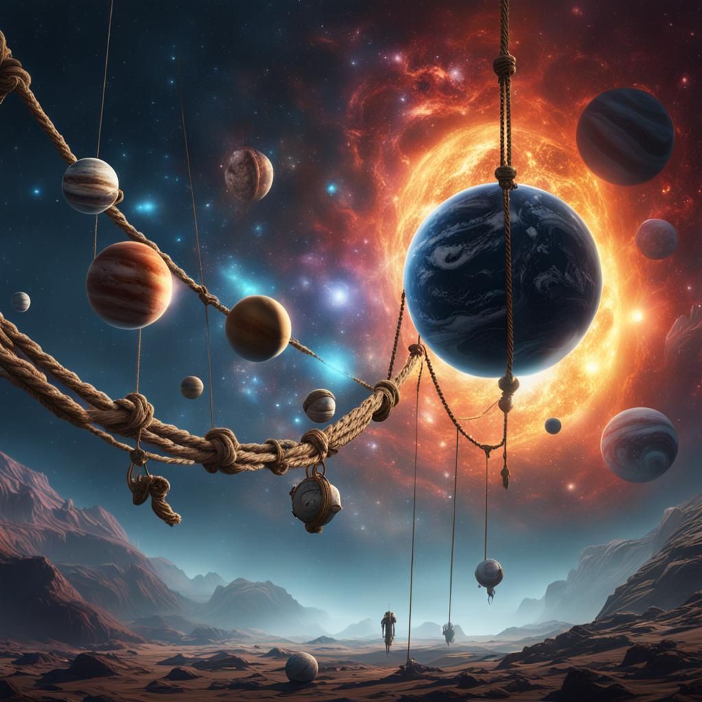 Planets on a Rope: A Universe Concept