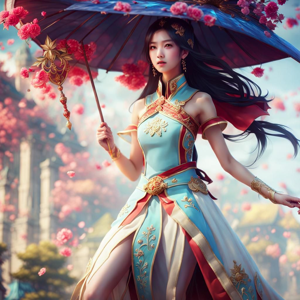Gorgeous Korean Girl in Fantasy Art, 8K