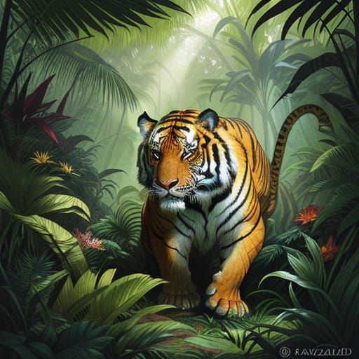 Majestic Jungle Hybrid Emerge in Fantastical, Dreamlike Illu...