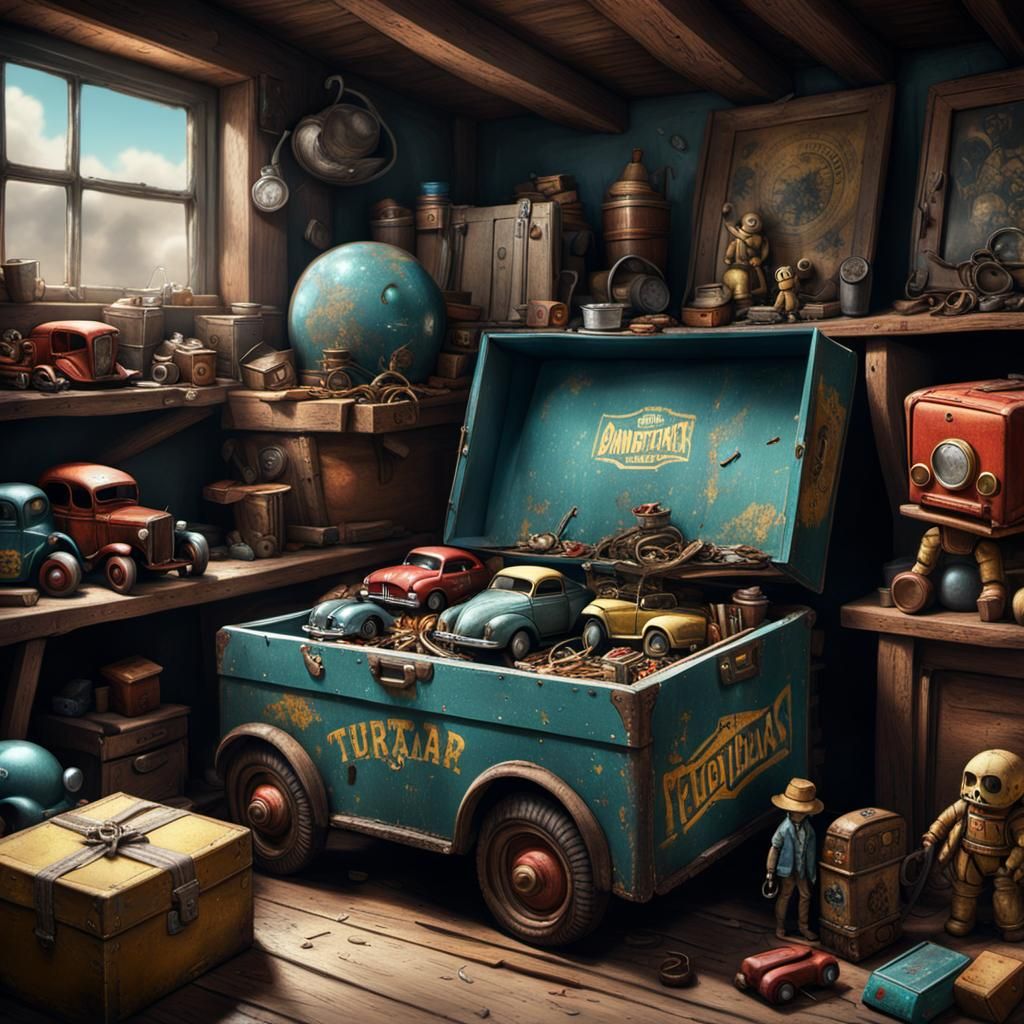 Nostalgic Attic Toys: A Matte Painting