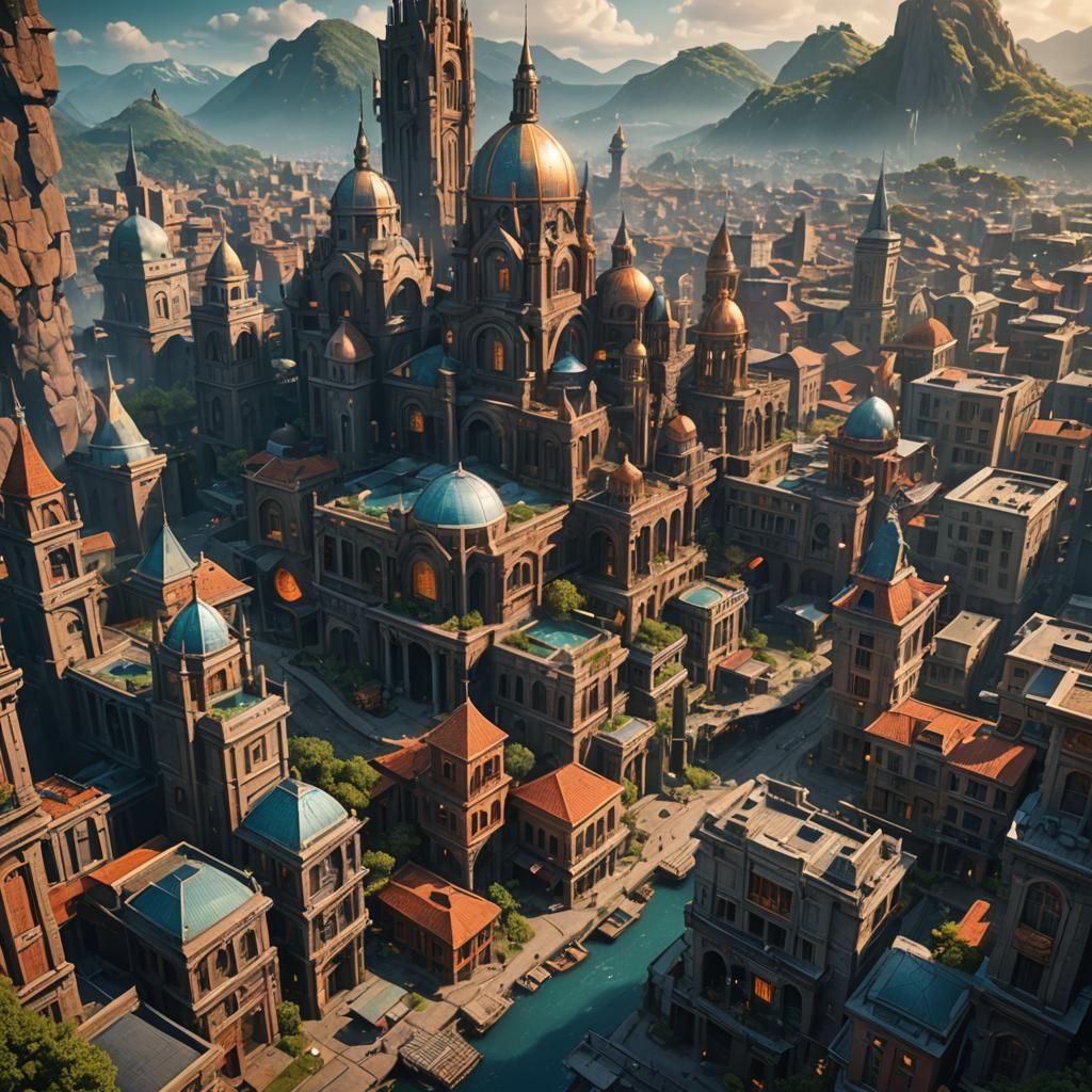 Fantastical Future City Concept Art in 8K