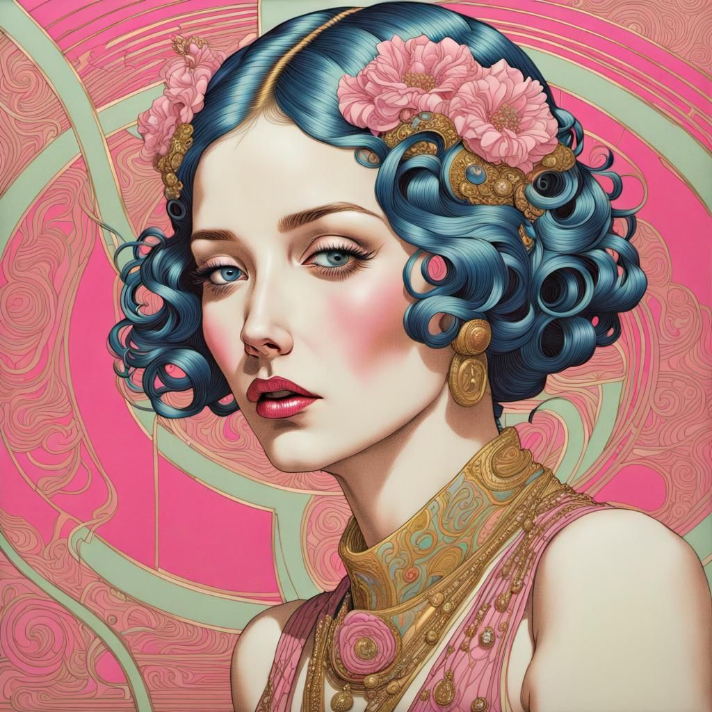 Art Deco Woman in Surreal Pop Art Style