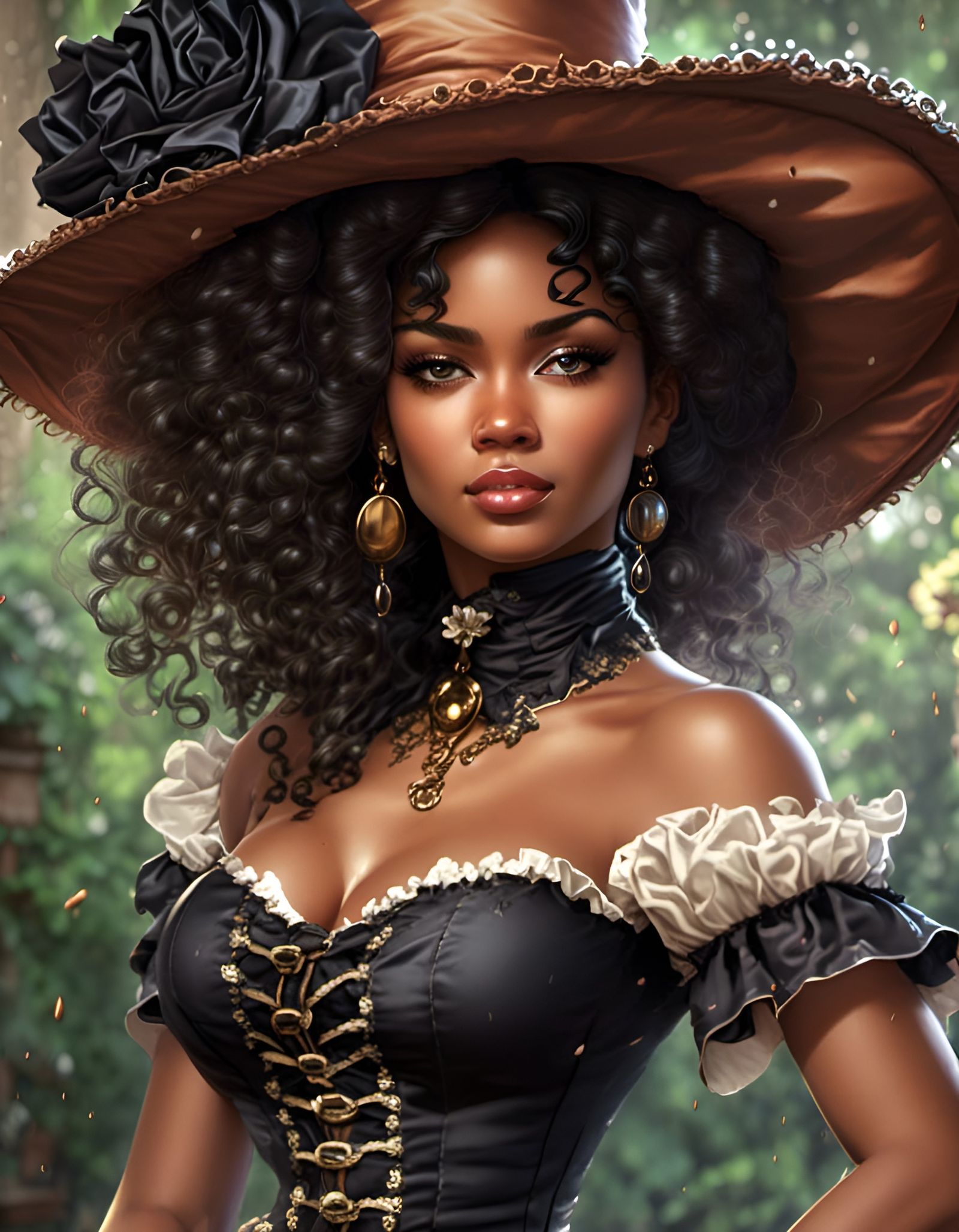 Elegant Victorian Lady Portrait in Steampunk Style