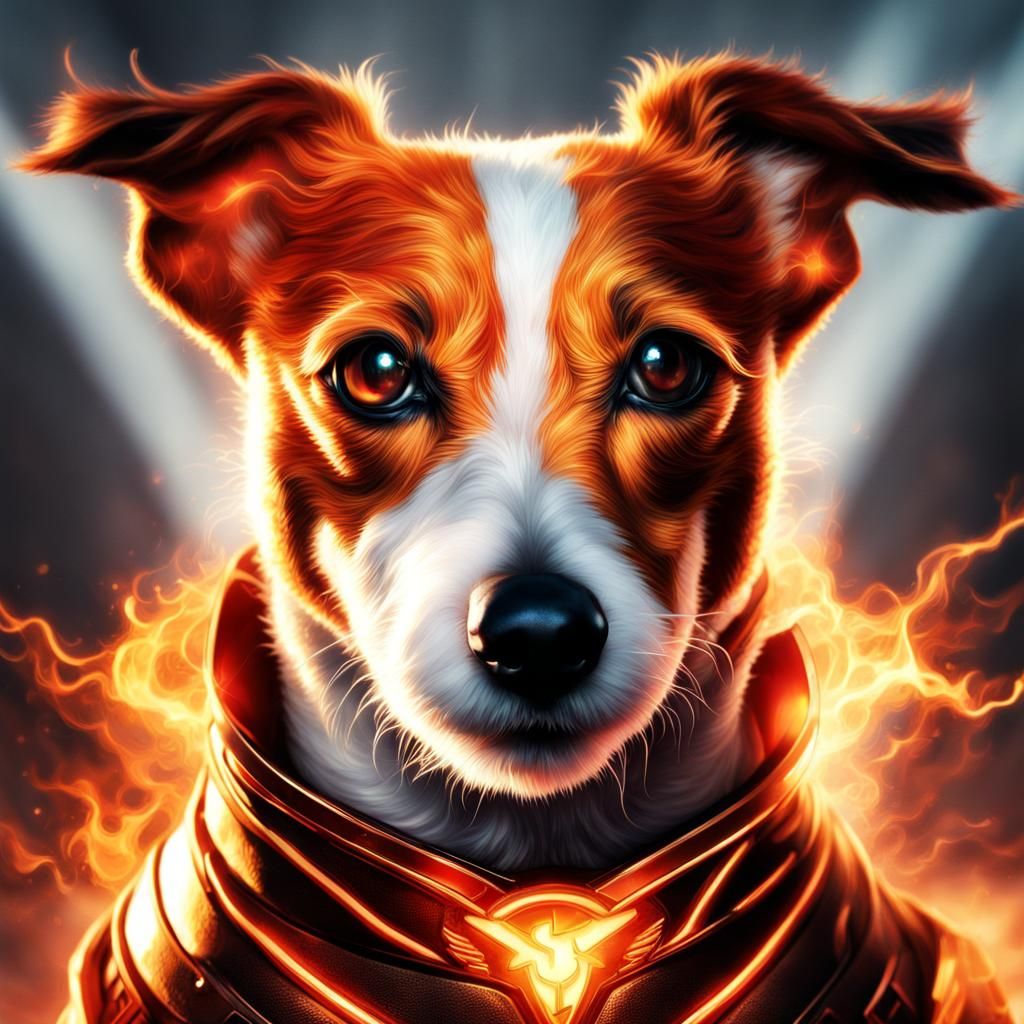 Phoenix Force Jack Russell Terrier: Hyperrealistic 64MP