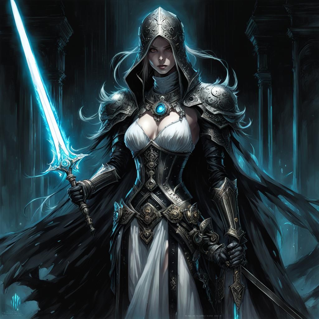 Dark Necromancer Awakening Bioluminescent Ghost