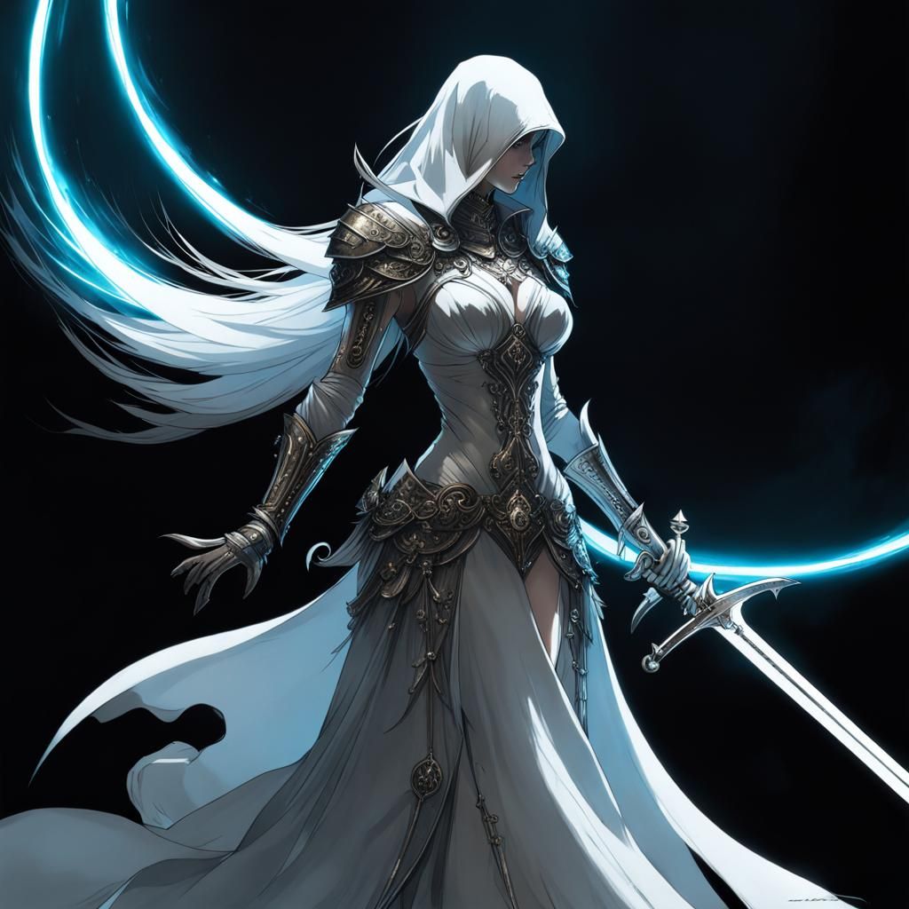 Dark Necromancer Awakening Bioluminescent Ghost