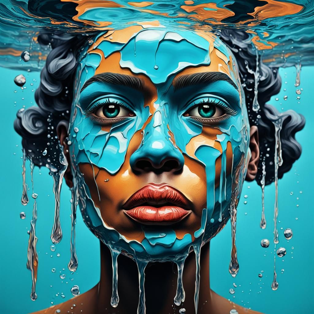 Art Deco Portrait in Expressive Afrofuturism Style