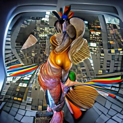 Neocubist Venus Ascends Empire State Building