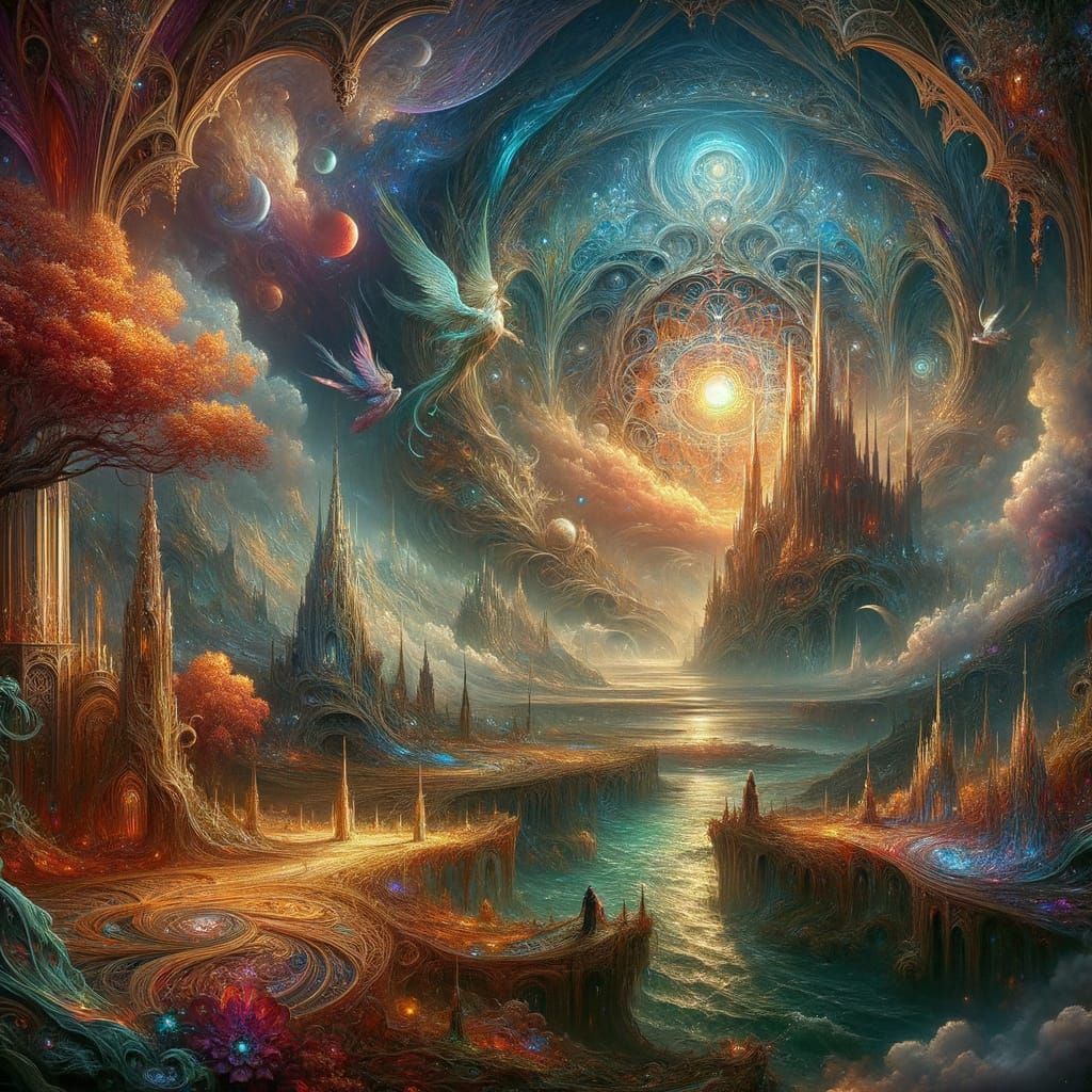 Intricate Fantasy Painting of a Never-Ending Story
