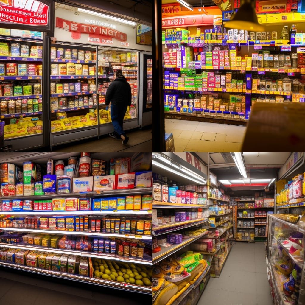 Busy Bodega Interior in Manhattan: Photo-Realistic