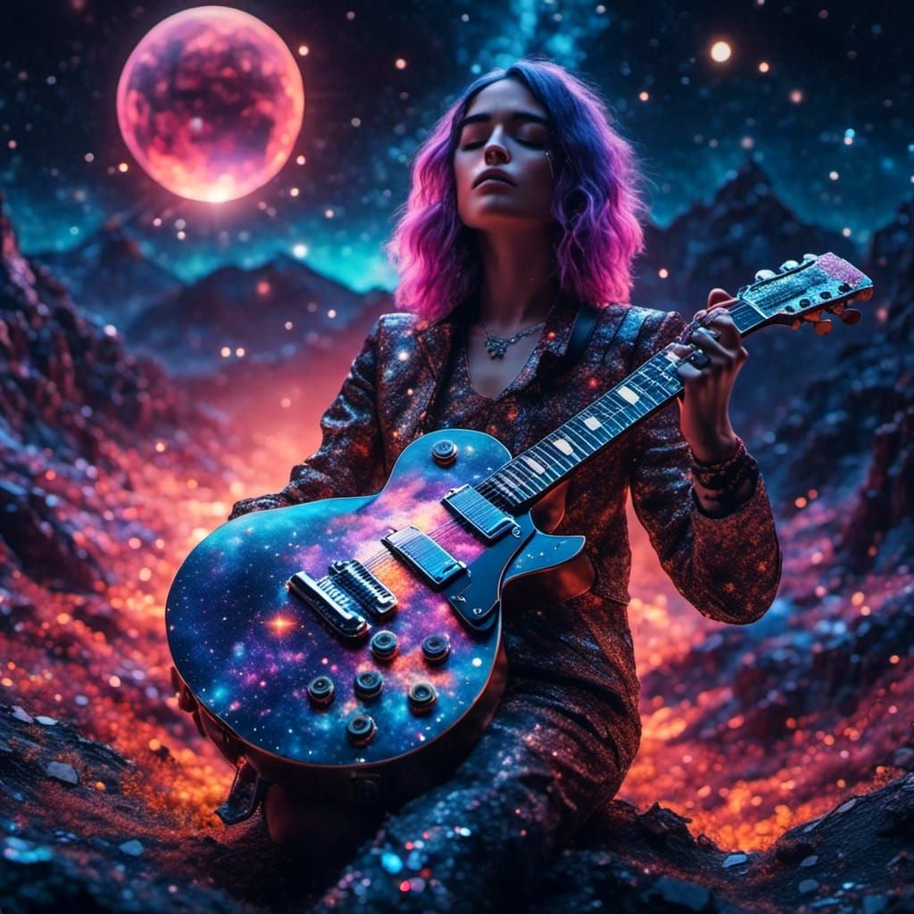 Gibson Les Paul Space Rock Explosion: Astral Illustration