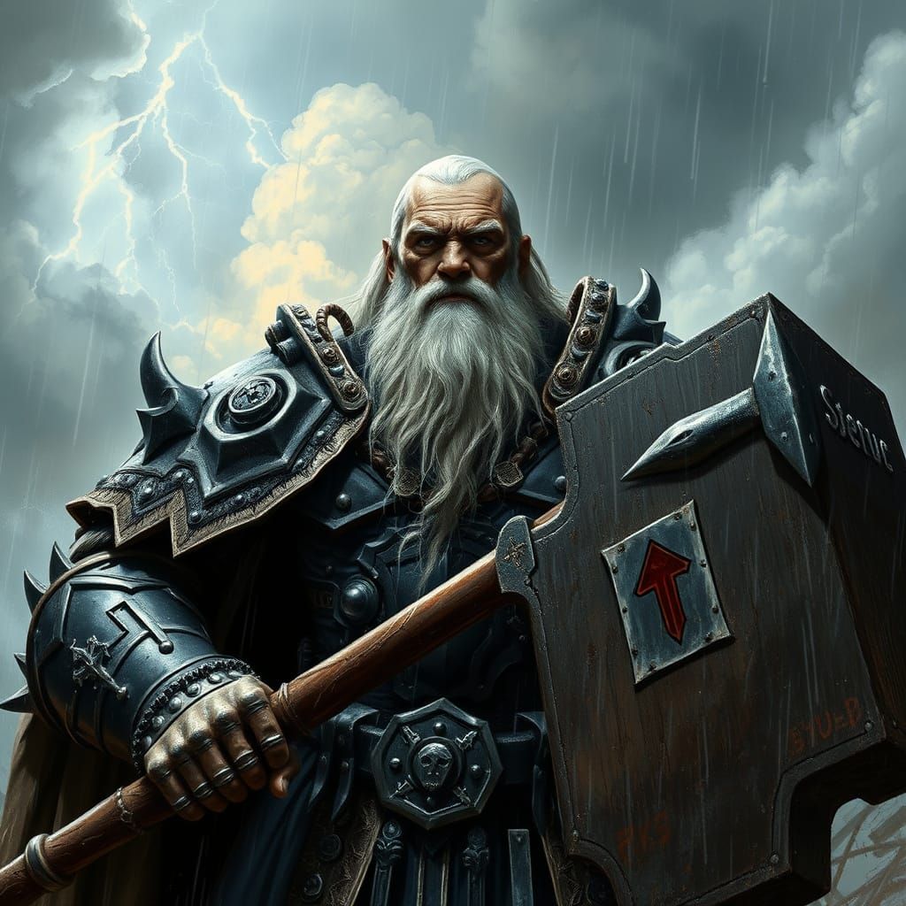 Warlord of Storm's End in Dark Fantasy Style