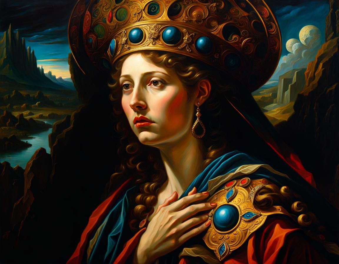 Antigone Buries Her Brother: Baroque Oil Painting