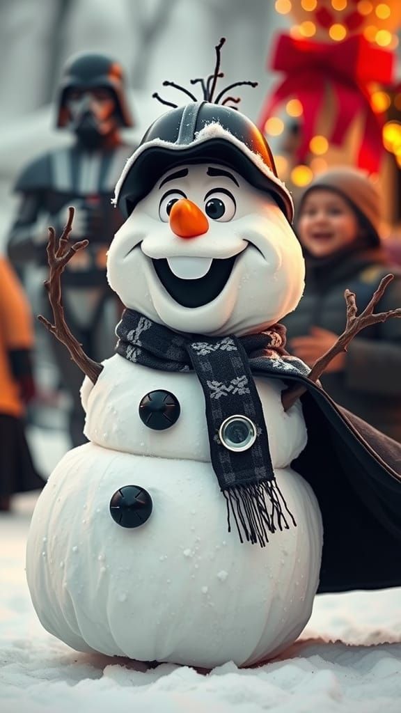 Darth Vader Snowman: Olaf's Dark Side