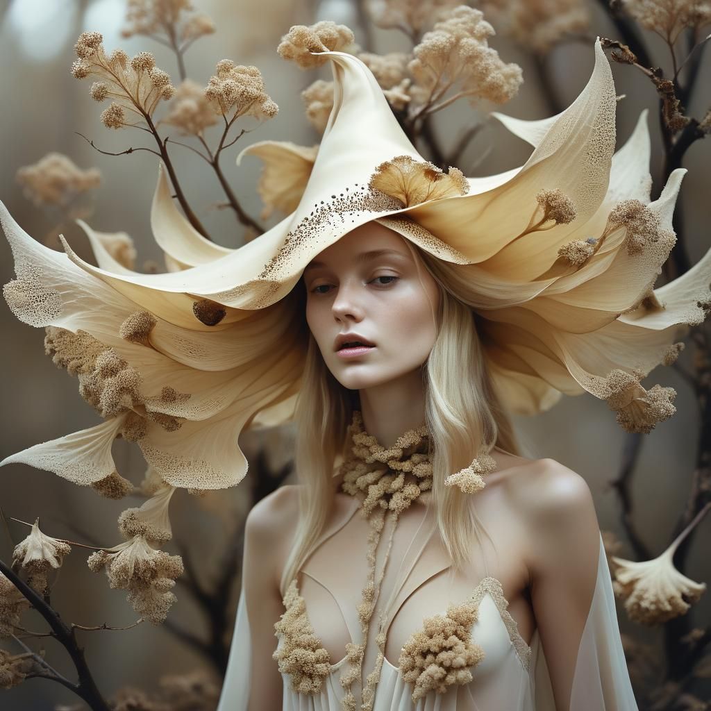 Surreal Fractal Fairy Witch in Nature
