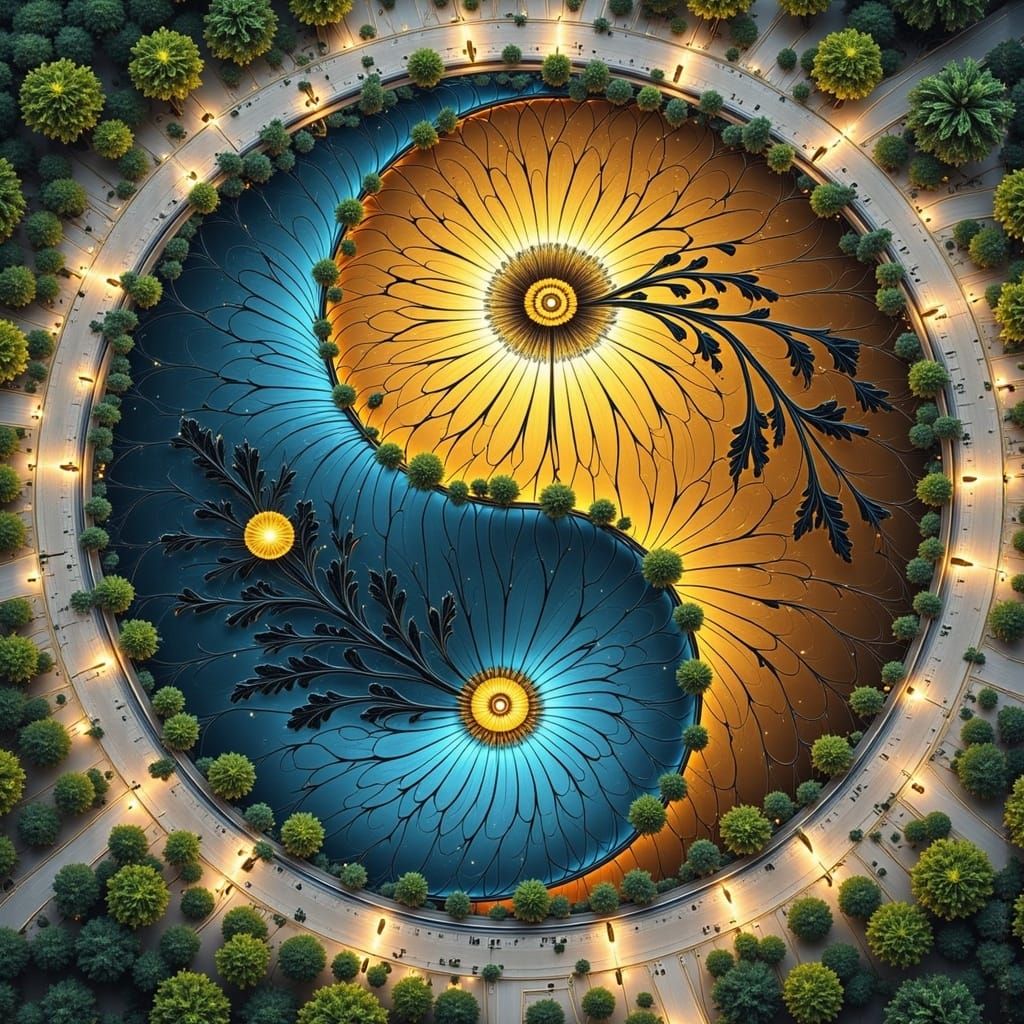 Luminescent River Bends in Yin-Yang Ripples