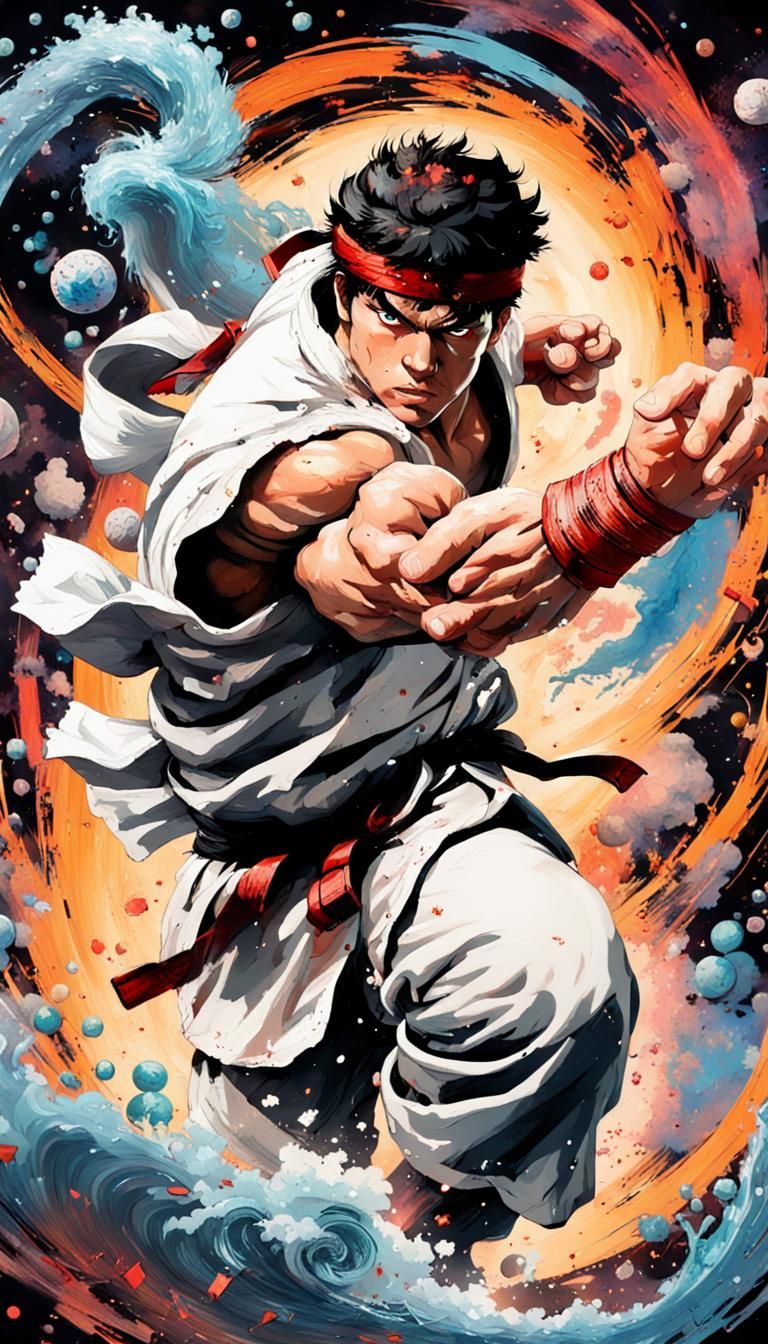 Ryu's Hadoken in Psychedelic Trash Polka Style