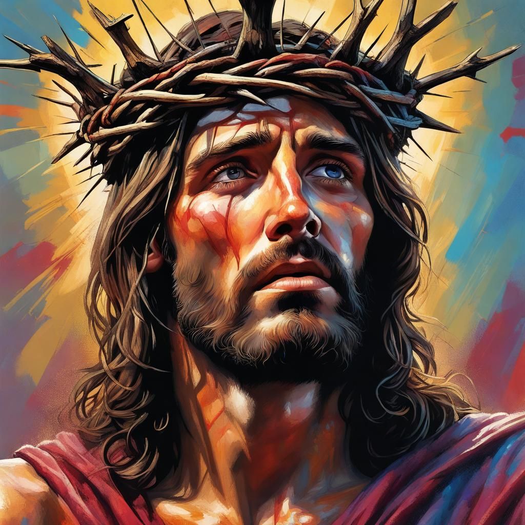 Jesus on the Cross: Hyperrealistic Depiction at Calvary