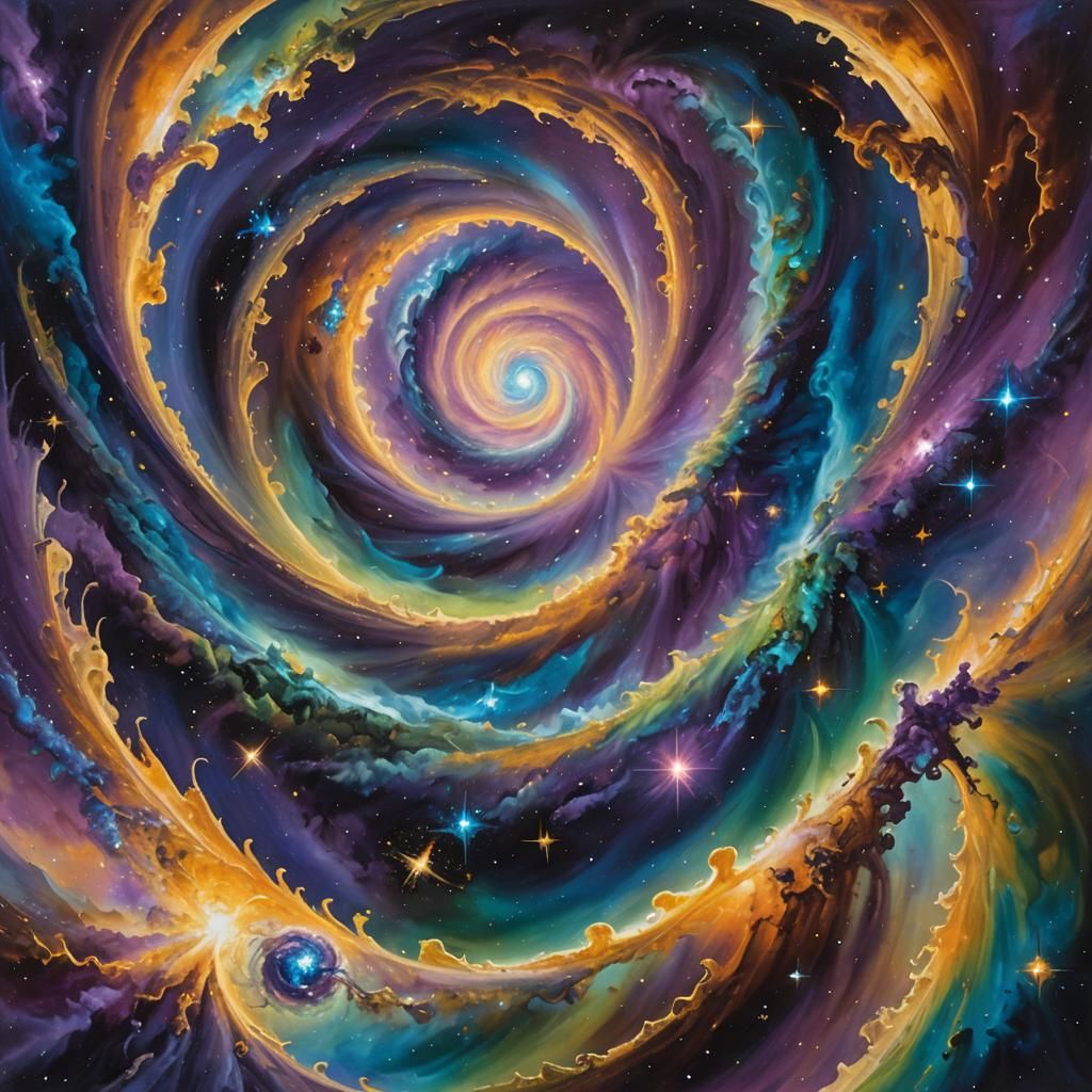 Cosmic Multiverse Collision as Digital Art