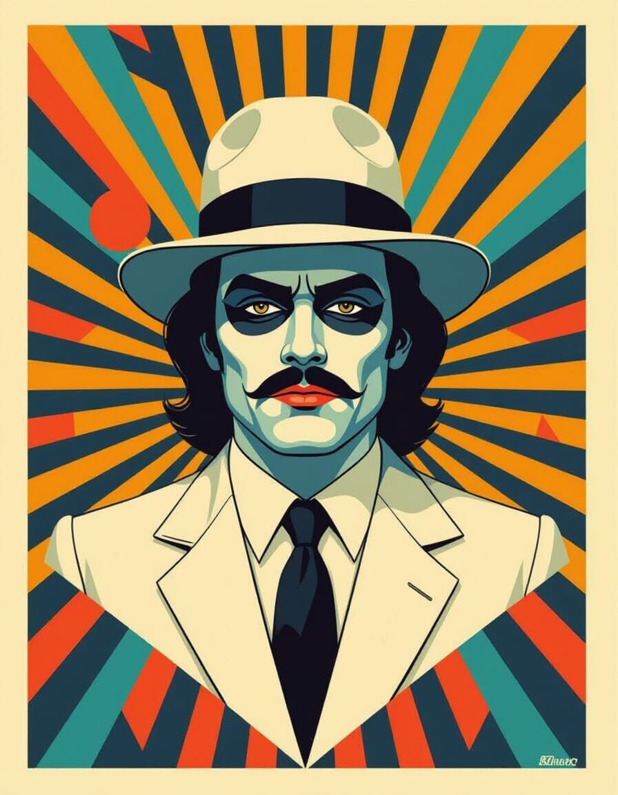 Alex DeLarge in Retro A Clockwork Orange Poster