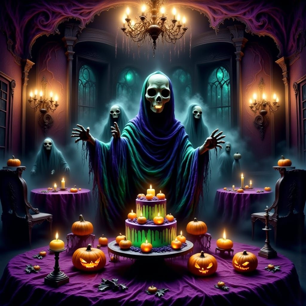 Spooky Birthday Celebration in Gothic Ballroom