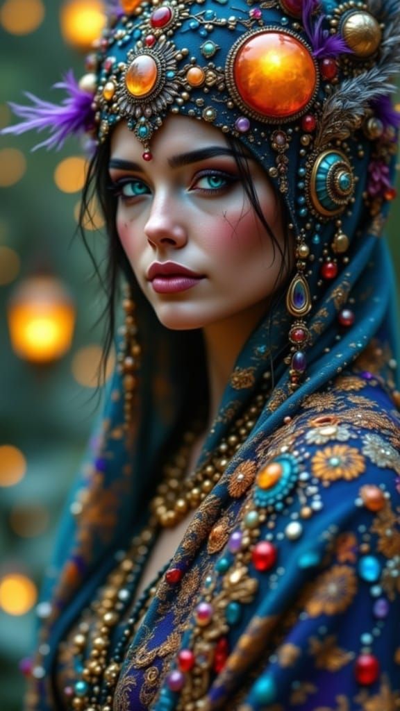 Mystical Trickster in Vibrant, Whimsical Style