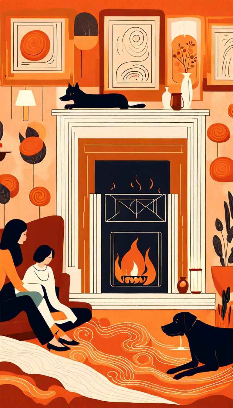 Dreamlike Family Living Room in Surrealist Style