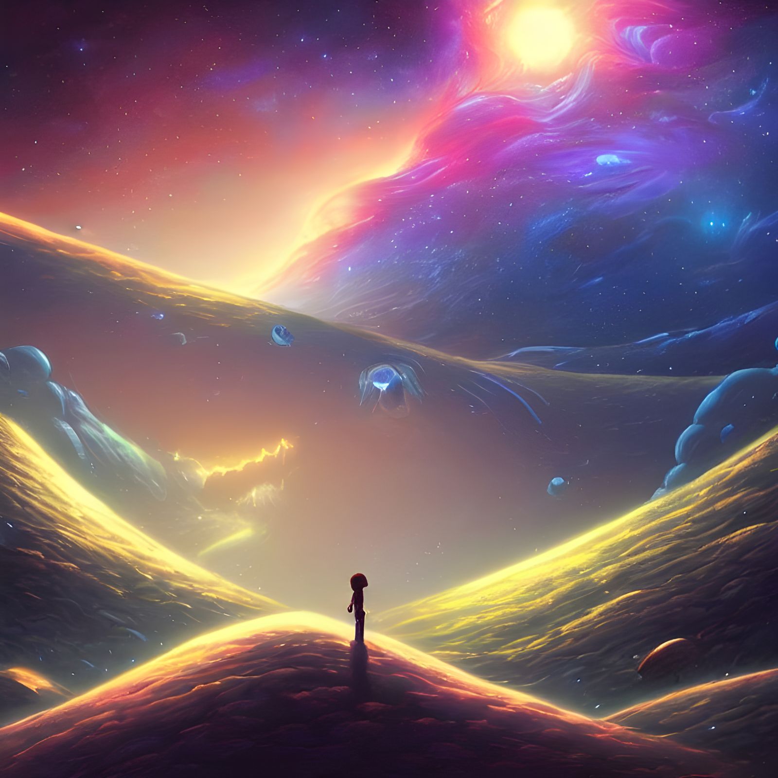 Cosmic Landscape Rendered with Octane