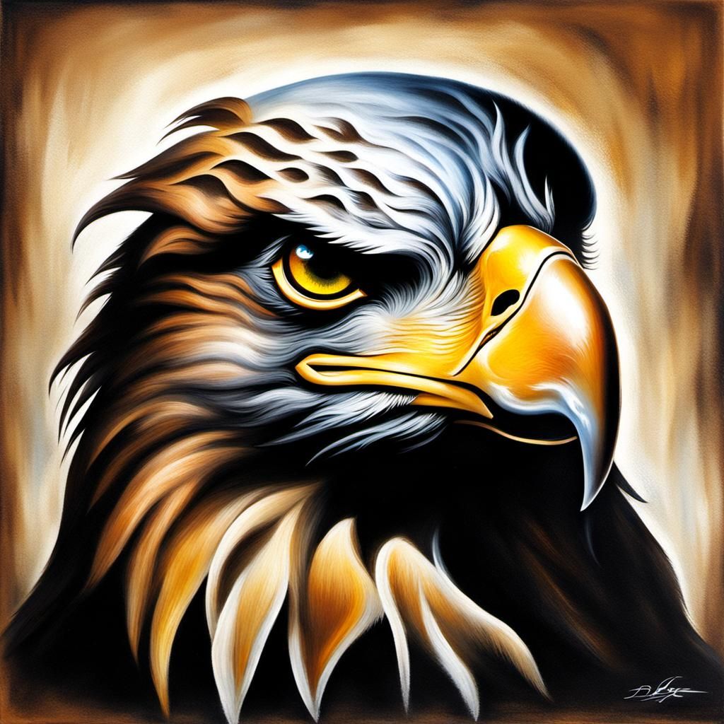 Dog with Eagle Head: Oil Painted Airbrush Chimera