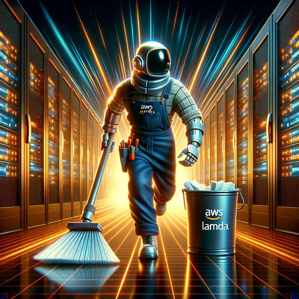 Janitor of the Digital Realm in Futuristic Robotic Attire, C...