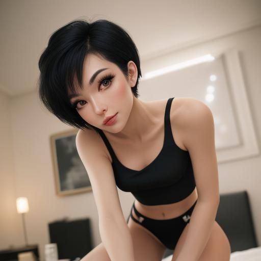 Revealing Pin-Up Model in Candlelight, Professional Photogra...