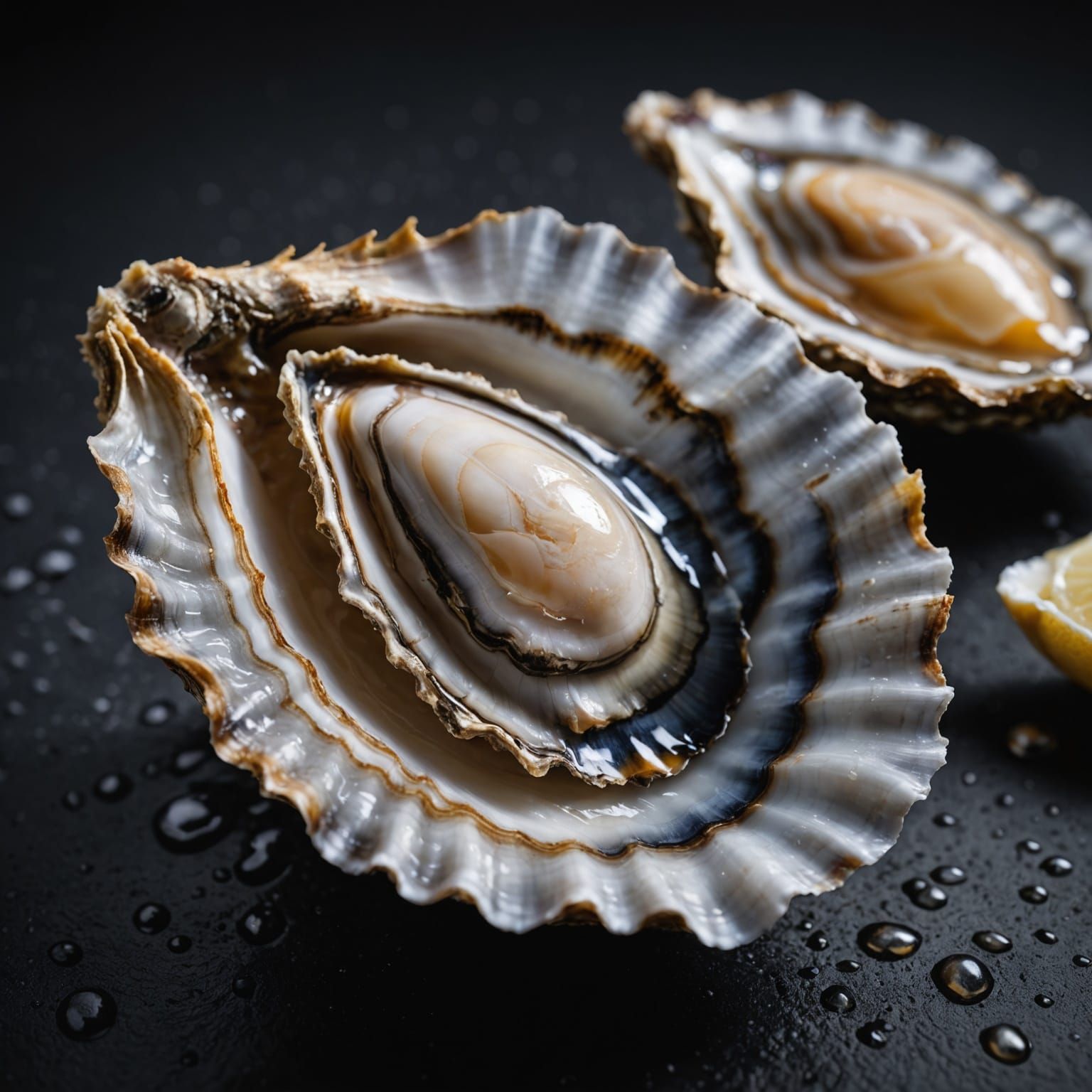 Hyper-Detailed Oyster with Pearl in Macro Realism
