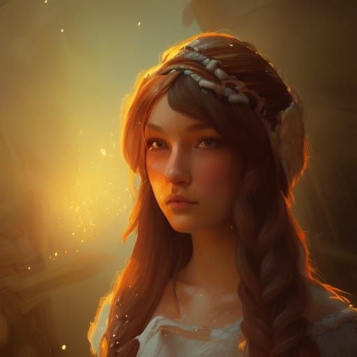 Gingerbread House Portrait in Digital Art Style