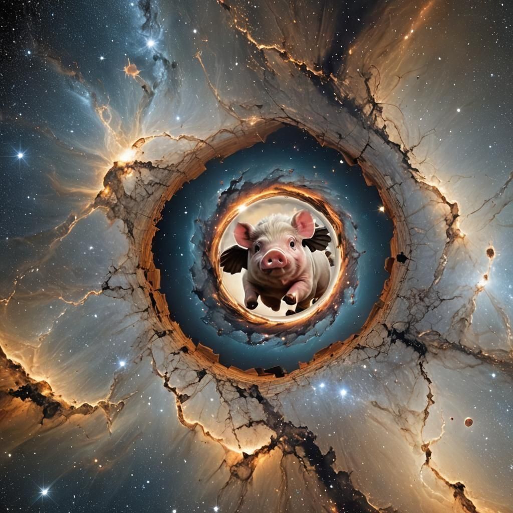 Cute Winged Pigs Flying