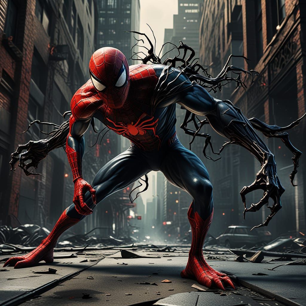 Spiderman vs Venom: Comic Book Symbiote Struggle