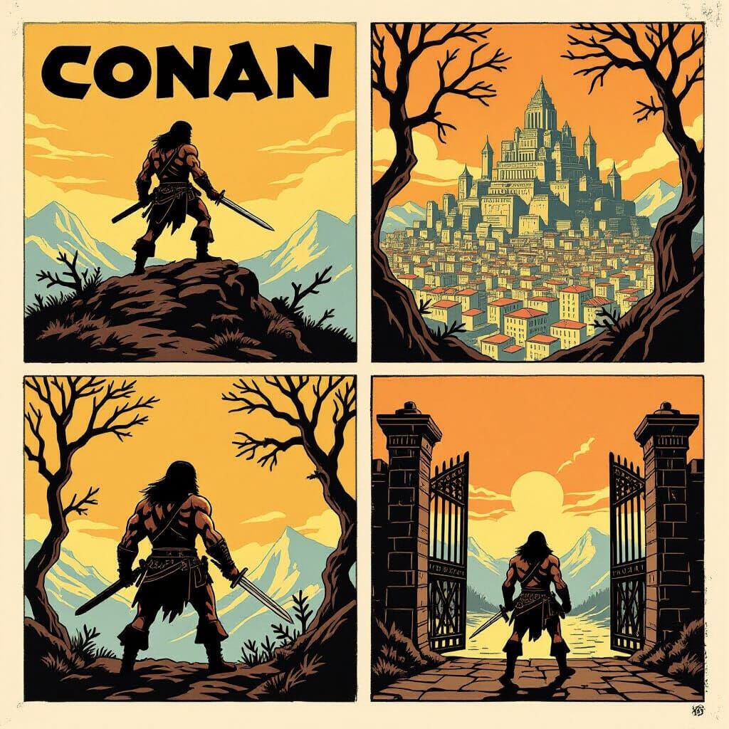 Conan the Barbarian Retro Comic Book Art