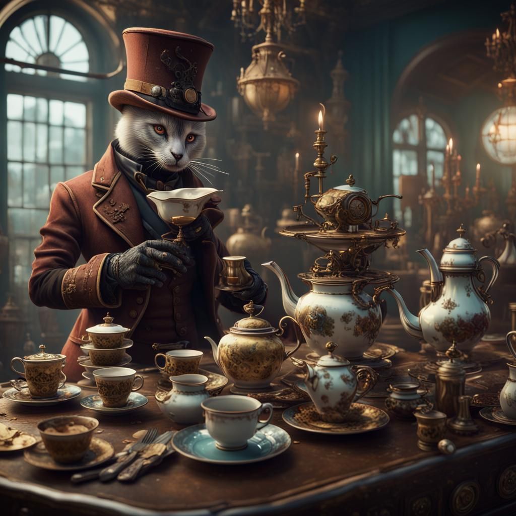Steampunk Tea Party with Mechanical Animals