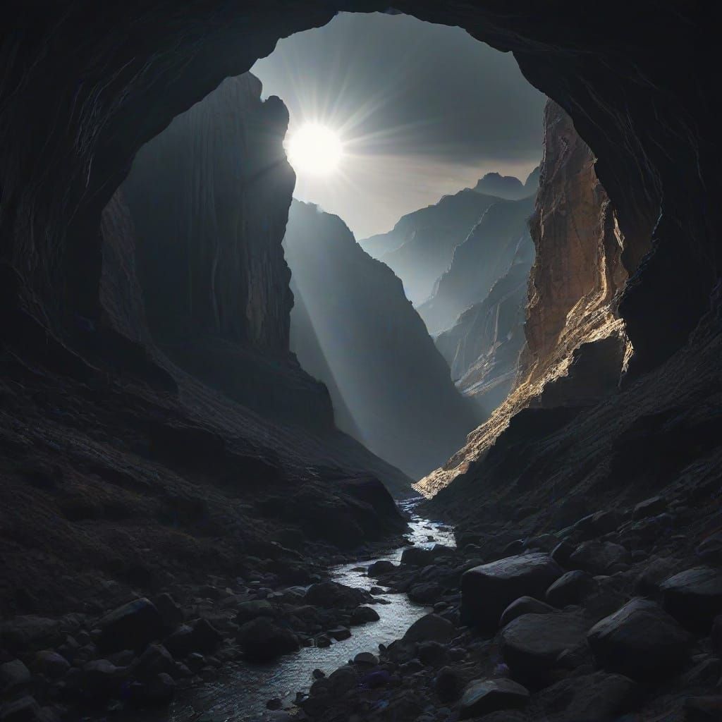 Magical Canyon Under a Black Sun