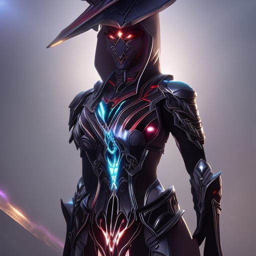 Futuristic Demon Cyborg with Crystal Cooling System