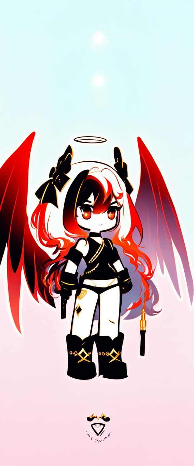 Stylized Angel Character with Wings