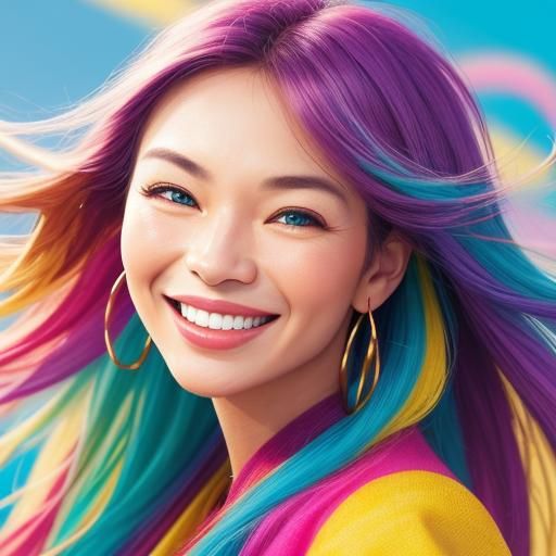 Joyful Close-Up Portrait in Colorful Photography Style