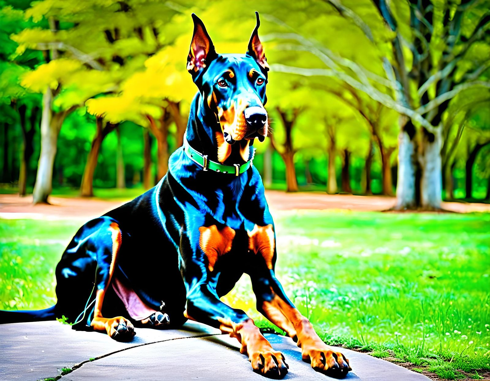 Attentive Doberman Portrait