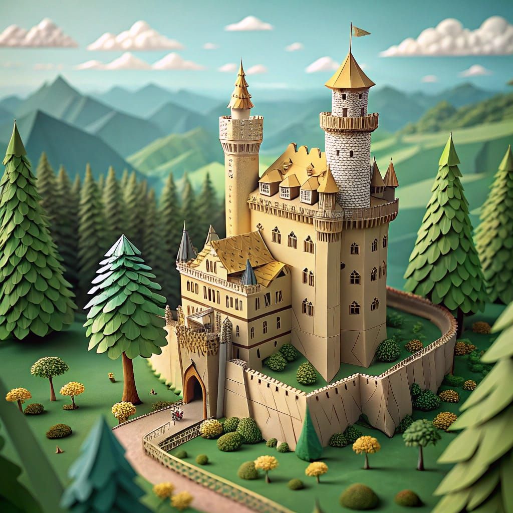 Paper Art Castle: Hohenschwangau in Origami