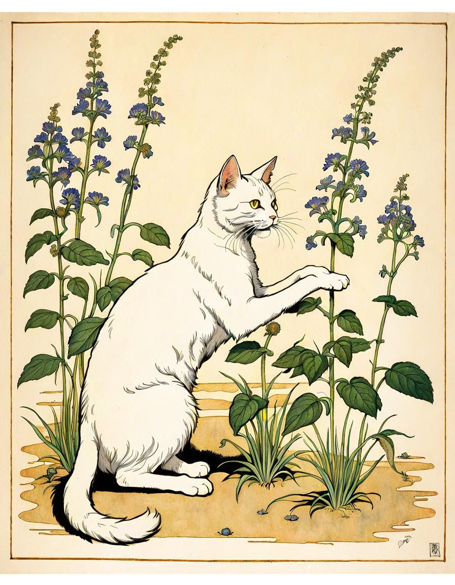 Catnip (Nepeta cataria) and its biggest fan