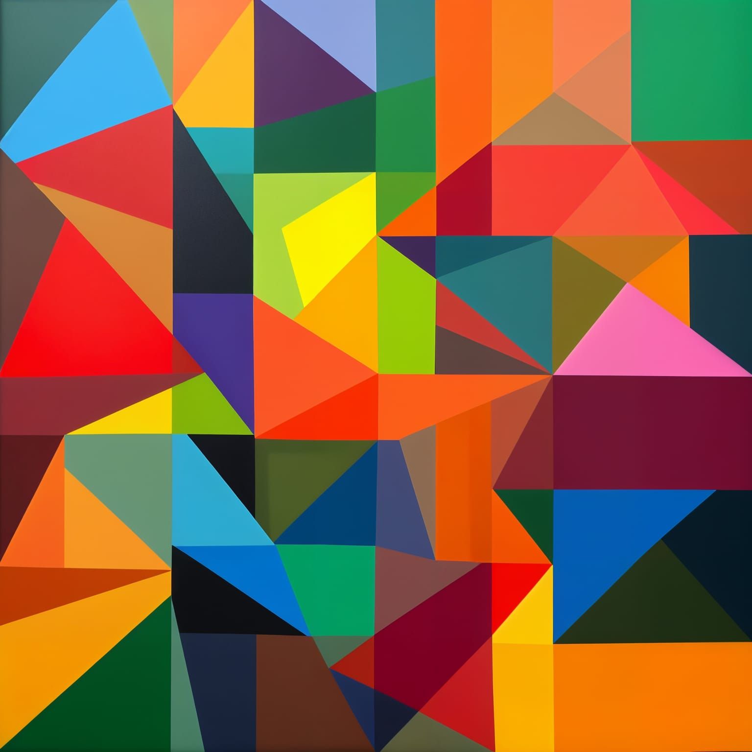Vibrant Geometric Oil Painting