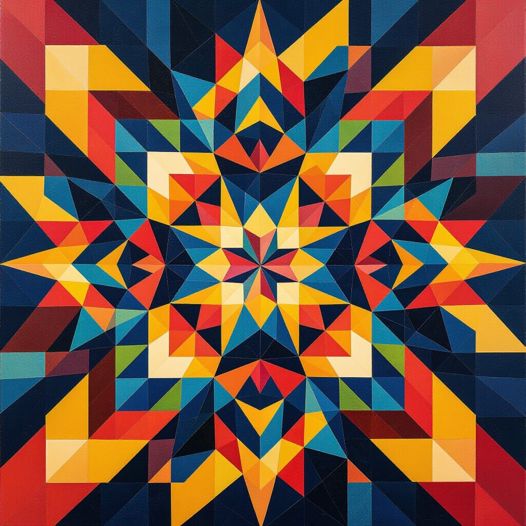 Geometric Forms in Cubist Art Deco Style