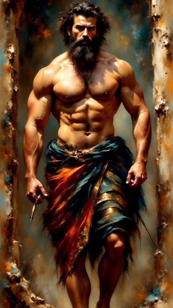 Greek God of Power in Ornate Latex Armor