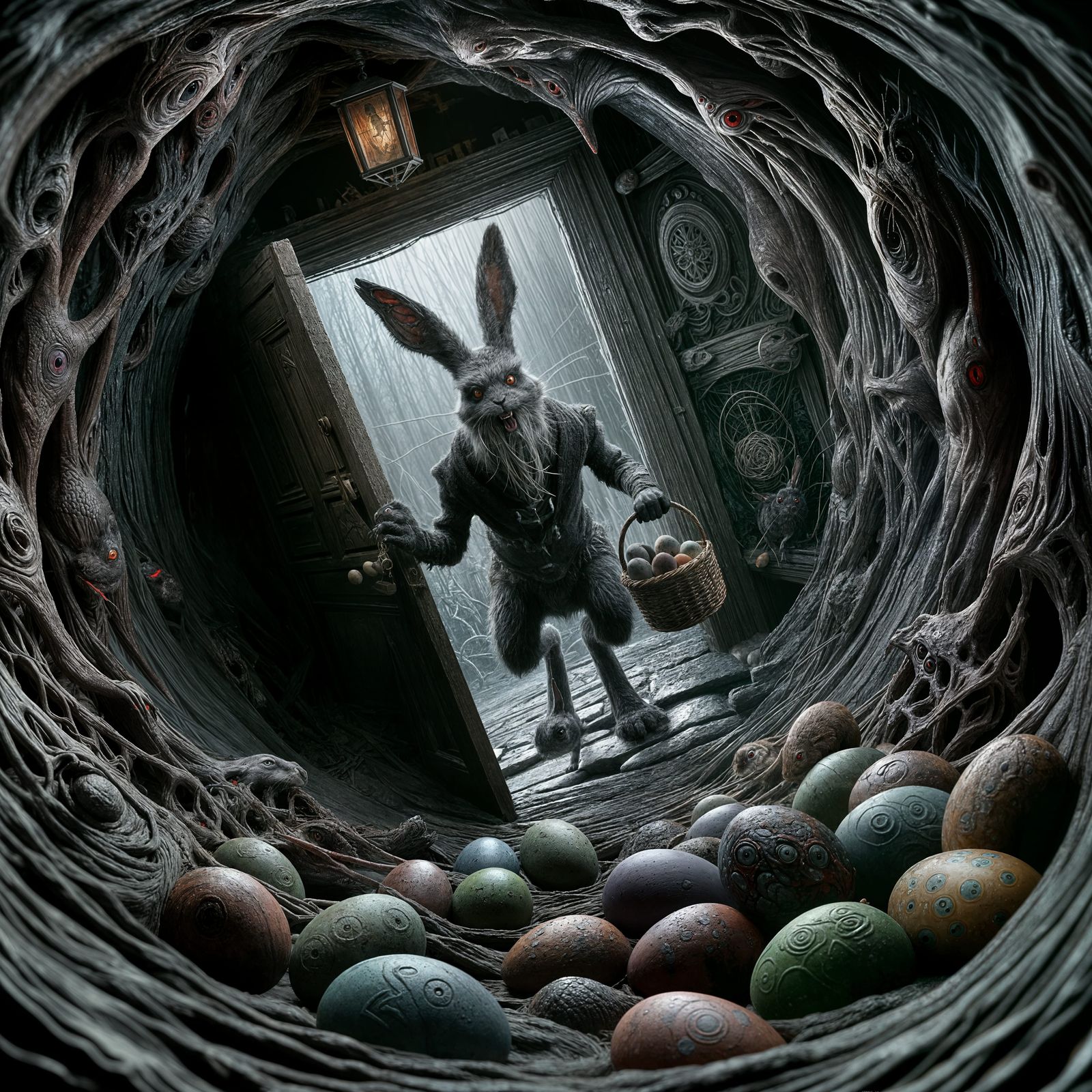 Eerie Rabbit Invades Darkened House in Lovecraftian Nightmar...