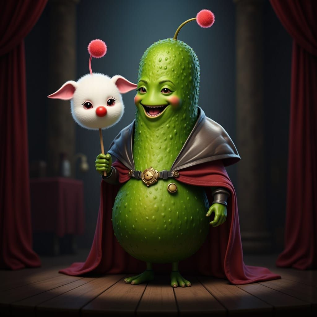 Pickle Man Actor Performs Shakespeare with Moogle Head